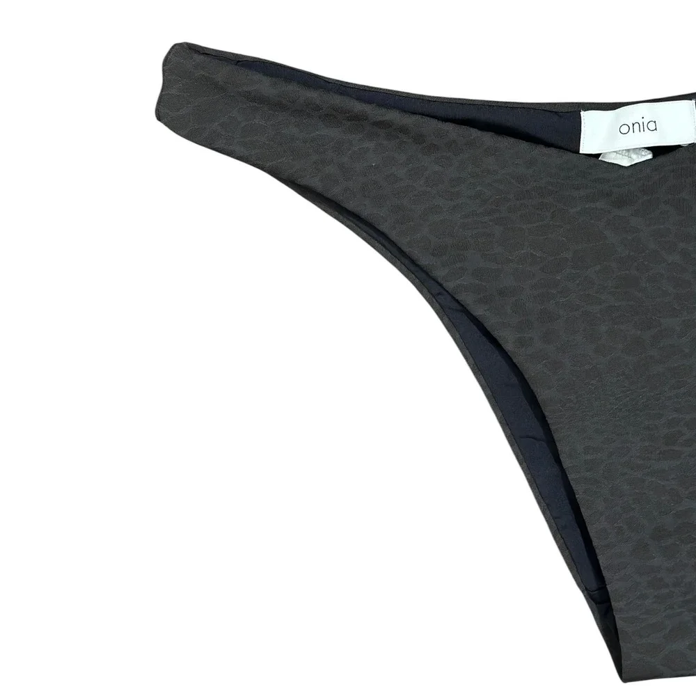 Onia Feline Texture Black V-Front High Leg‎ Bikini Bottom Women's Size Small NWT